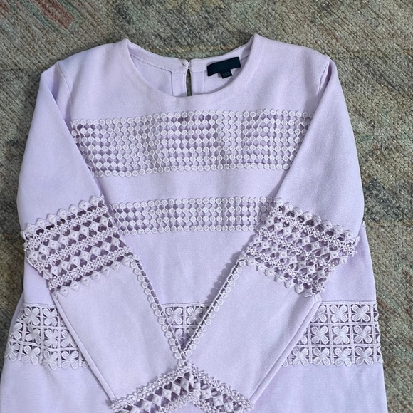 Purple j crew embroidered long sleeve cotton sweater top XXS EUC - Picture 6 of 6